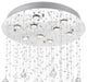 Rain Drop 9 Light Flush Mount With Chrome Finish