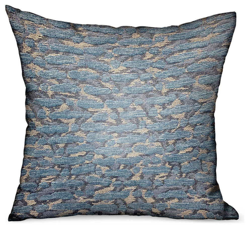 Indigo Rivulet Blue Solid Luxury Outdoor/Indoor Throw Pillow 24"x24"