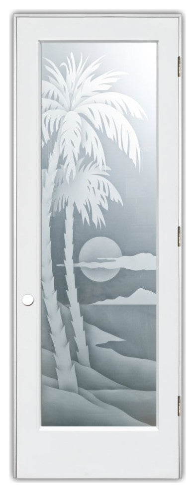 Interior Prehung Door or Interior Slab Door - Palm Sunset - Primed - 30" x...