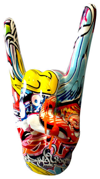 Interior Illusions Plus  Street Art Rock On Hand Wall Mount - 9" tall