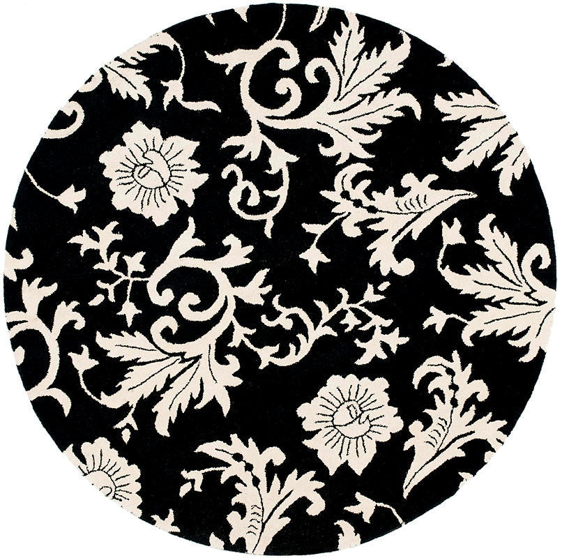 Safavieh Soho Soh212A Floral Rug, Black/Ivory, 3'6"x5'6"