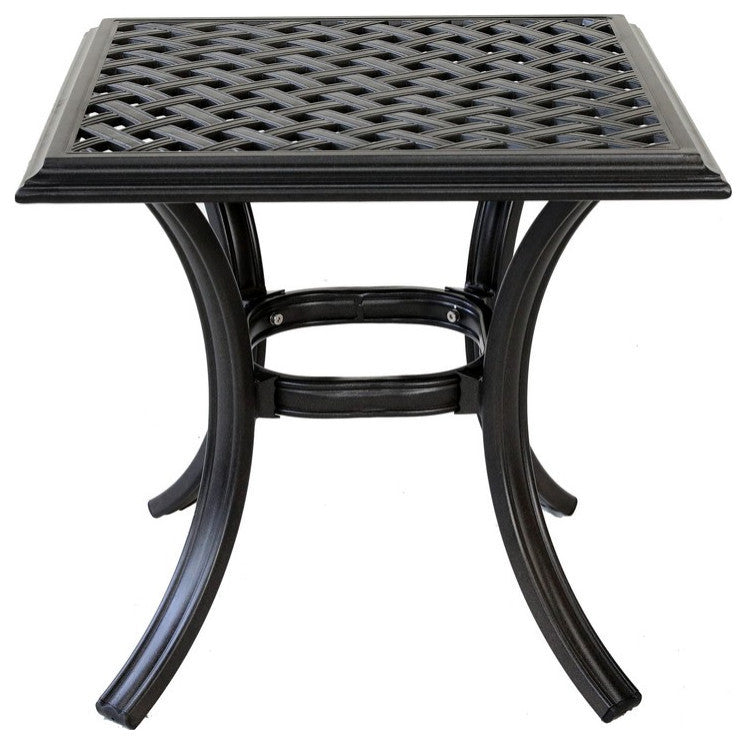 Venice Aluminum 21" Standard End Table, Espresso Brown