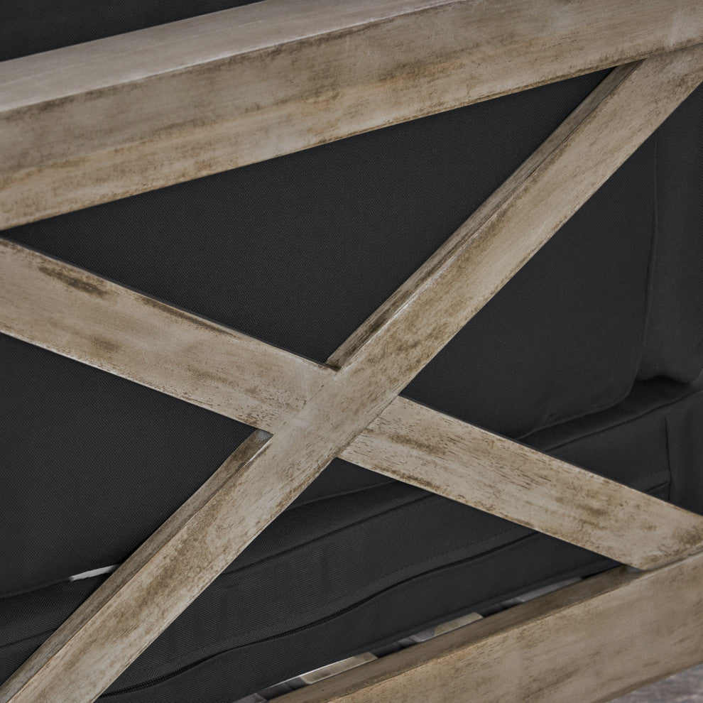 Arnold Outdoor Acacia Wood 8 Seater Sectional Sofa Set With Coffee Table