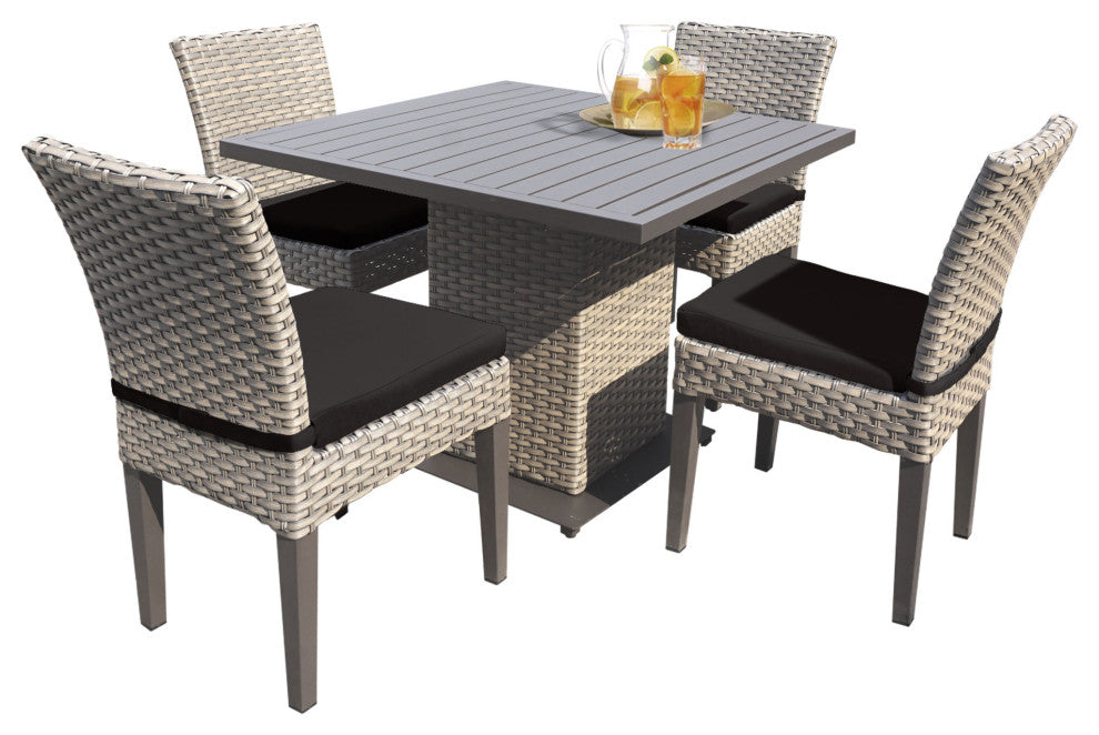Florence Square Dining Table with 4 Chairs Black