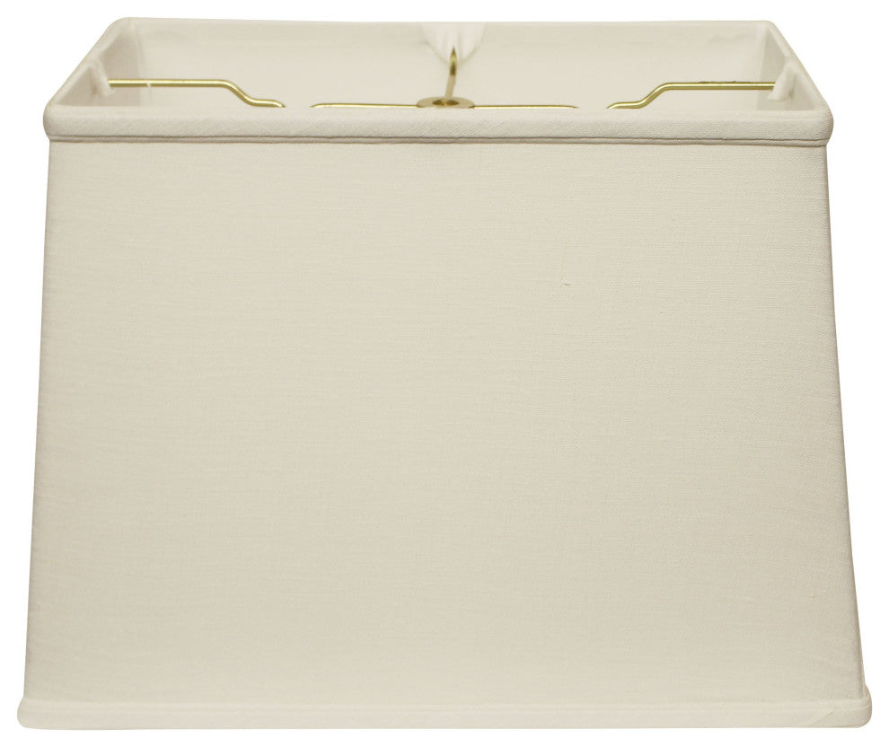 18" White Throwback Rectangle Linen Lampshade