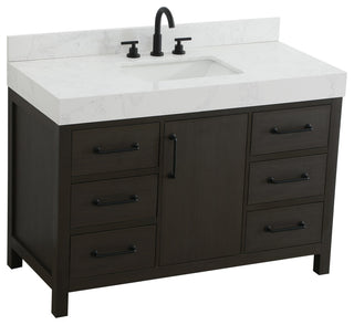Home Living 48" Single Bathroom Vanity, Mocha Brown With Backsplash