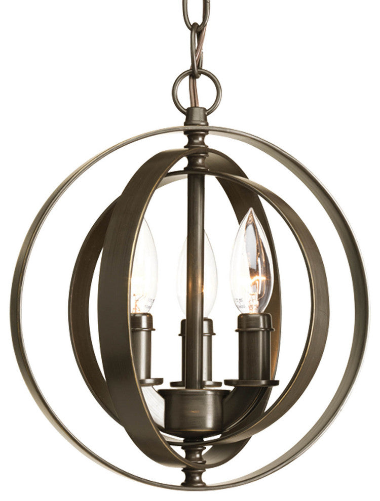 3-Light Sphere Pendant, Antique Bronze