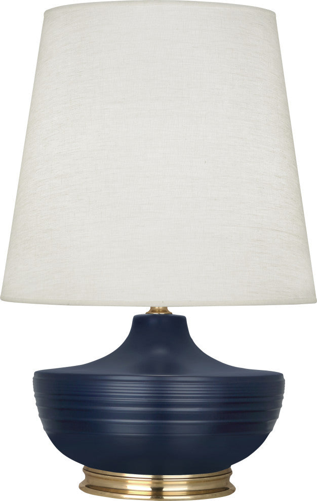 Michael Berman Nolan Table Lamp, Matte Midnight Blue and Modern Brass