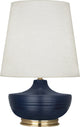 Michael Berman Nolan Table Lamp, Matte Midnight Blue and Modern Brass