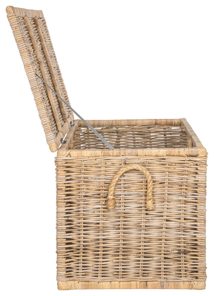 Rattan Kobo Decorative Storage Trunk With Lid, Large