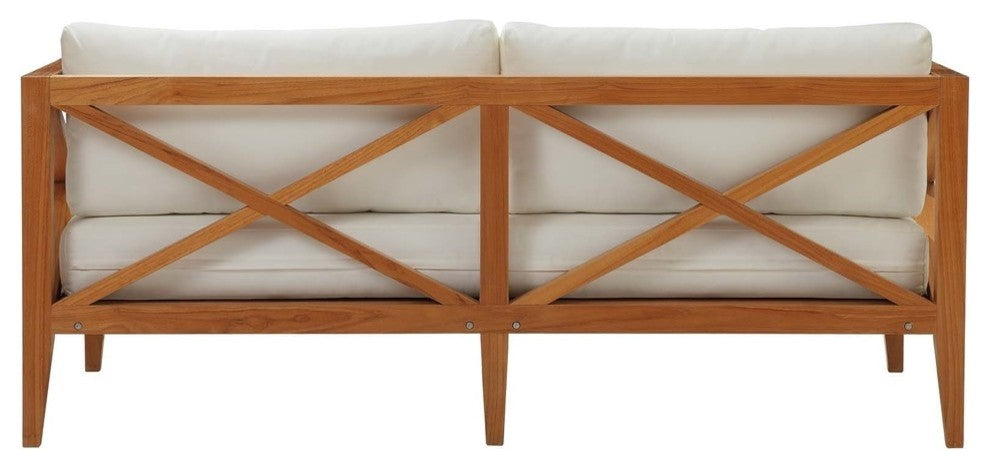 Natural White Northlake Outdoor Patio Premium Grade A Teak Wood Sofa