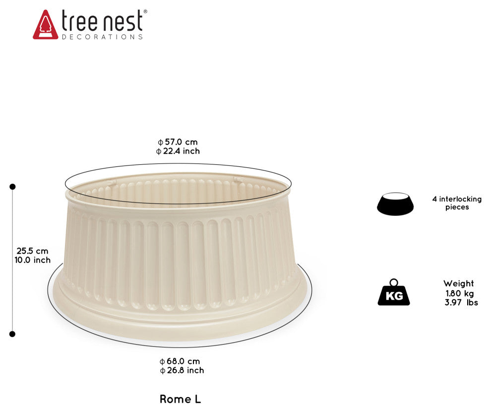 Tree Nest Rome Large Christmas Tree Stand, White