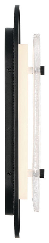 Tramore, Wall Sconce, 16", Matte Black, Silver Glass