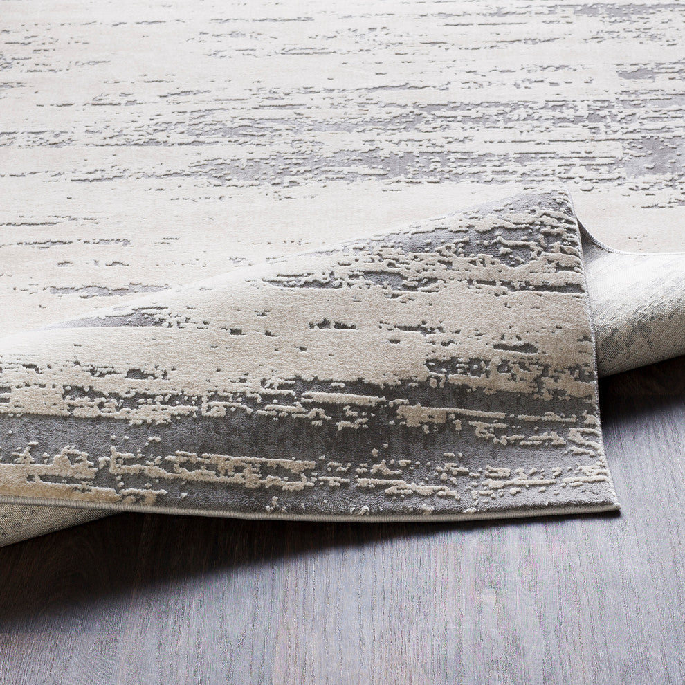 Tibetan Modern Khaki, Cream Area Rug, 2'x3'