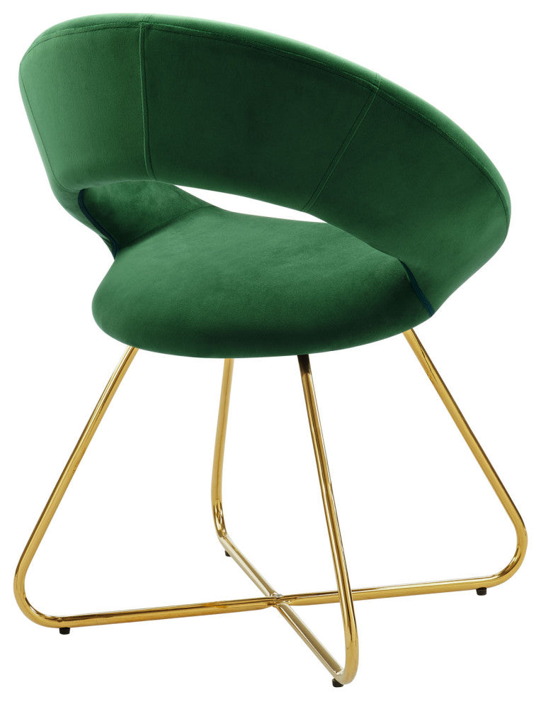 Nouvelle Performance Velvet Dining Chair Set of 2 Gold Emerald -4681