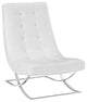 Modern White Slope Upholstered Vinyl Lounge Chair