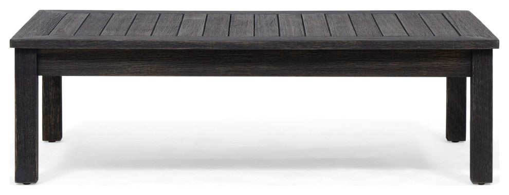 Makayla Ana Outdoor 3 Seater Acacia Wood Sofa Sectional With Cushions, Light Gray