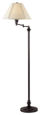 59" Bronze Swing Arm Floor Lamp With Beige Empire Shade