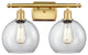 Ballston Athens 8" - 2 Light 18" Bath Vanity Light, Satin Gold, Clear