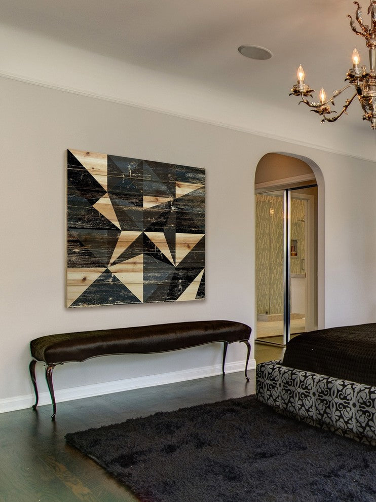 "Dimensional Star" Painting Print on Natural Pine Wood