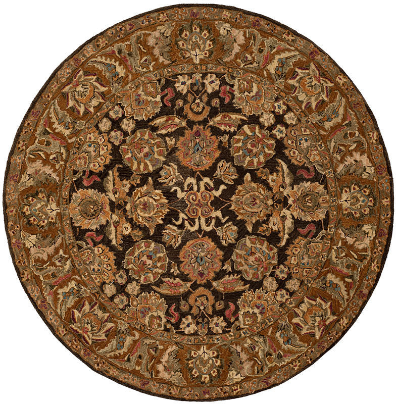 Safavieh Anatolia an615b Rug, Dark Brown/Gold, 4'0"x4'0" Round