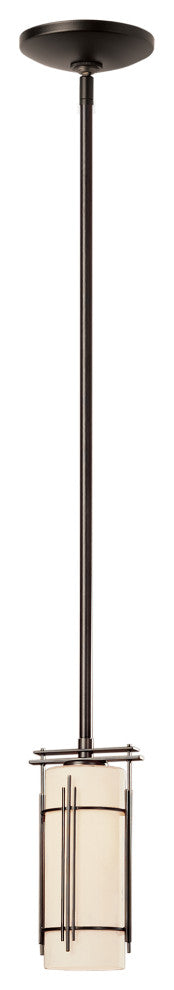 Paralline Mini Pendant, Dark Smoke Finish, Opal Glass