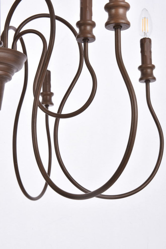 Fiona 9-Light Pendant, Weathered Oak