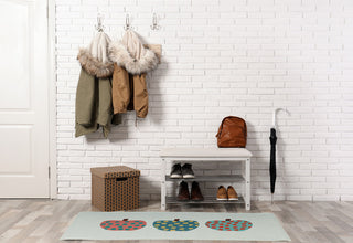 Little Pumpkins Fall Design Chenille Area Rug, Teal, 3'x5'