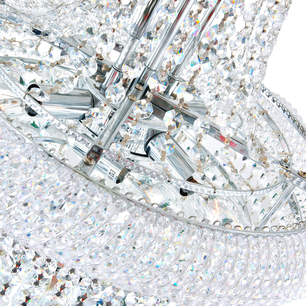 Empire 18 Light Down Chandelier With Chrome Finish