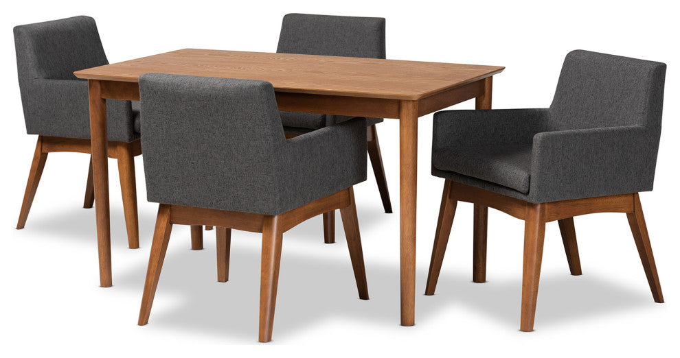 Nexus Modern Farmhouse 5-Piece Dining Set Dark Gray