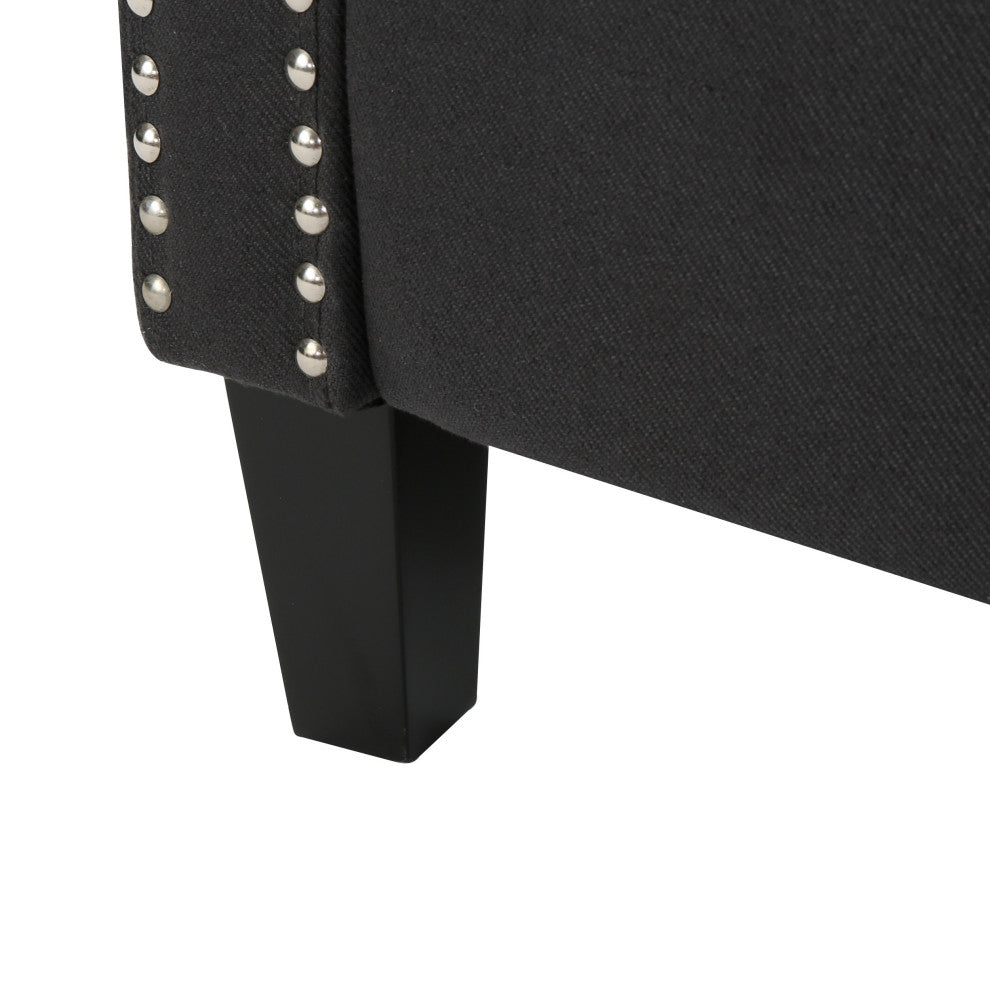 GDF Studio Ingrid Tufted Back Fabric Recliner Chair, Dark Charcoal