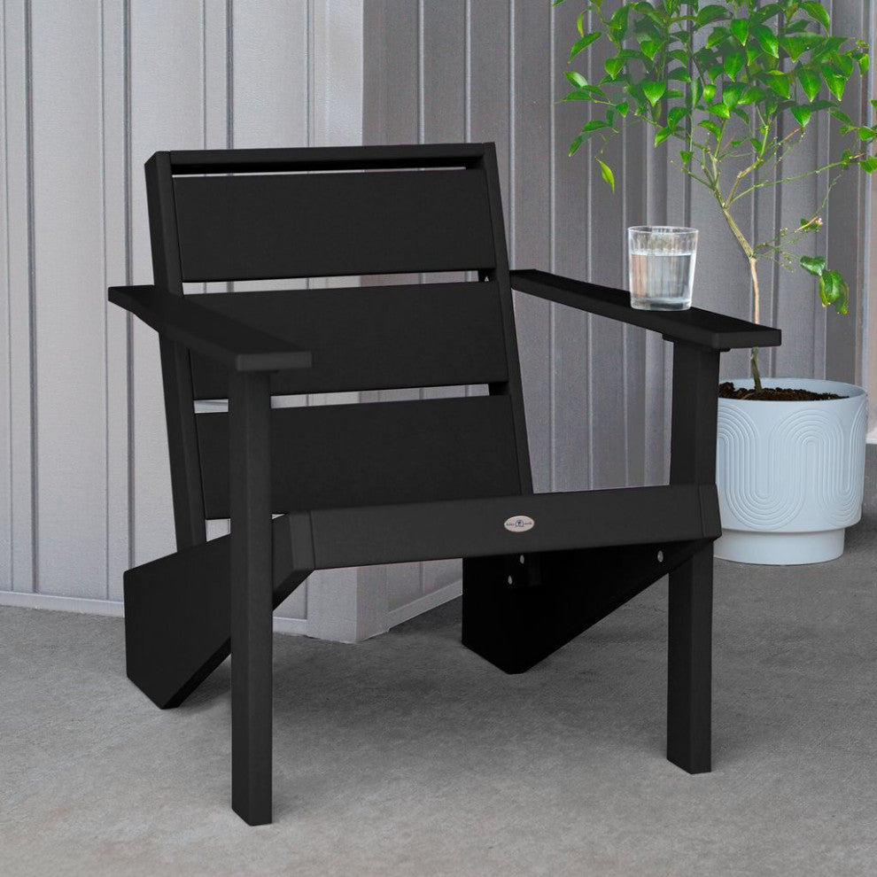 Haven Modern Adirondack Chair, Black Sand