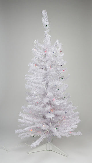 Iridescent Pine Tree 110 Tips 70 Multi Lights, White, 4'x24"