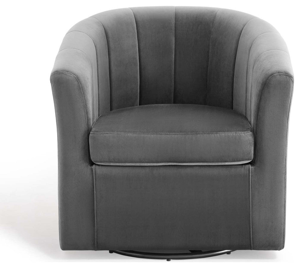 Armchair Accent Chair, Velvet, Dark Gray, Modern, Living Lounge Hospitality