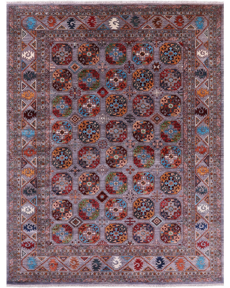 Hand Knotted Bokhara Wool Rug 9' 0" X 12' 0" - Q12907