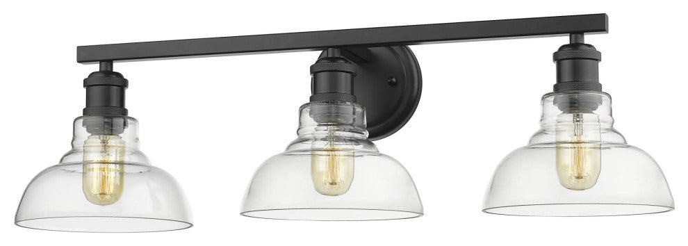 Golden Lighting 0305-BA3 Carver 3 Light 28"W Bathroom Vanity - Black