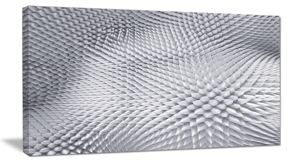Small 3D White Prickly Design, Abstract Canvas Art Print, 40x20