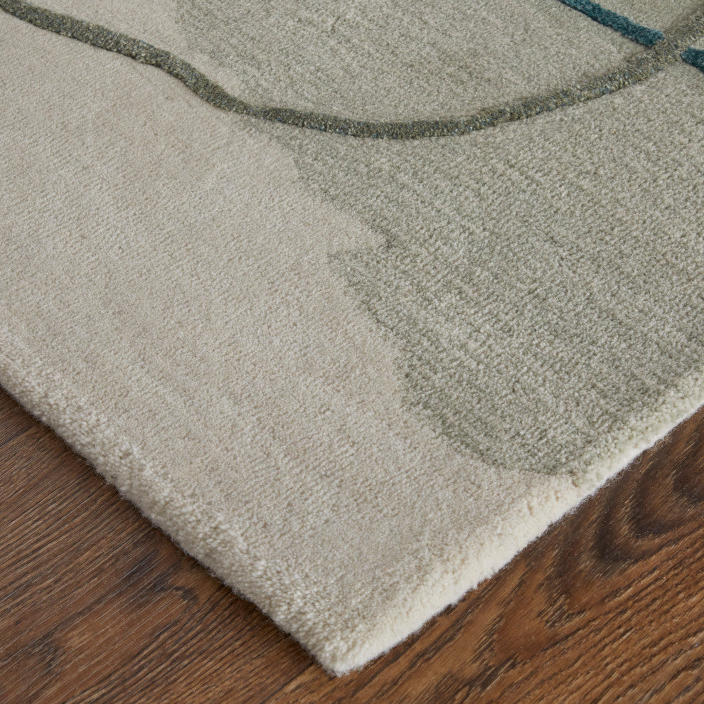 Ramiro R8885 Transitional/Industrial/Casual Rug, Blue/Green, 2'x3'