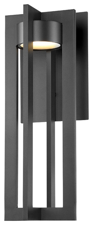 Chamber LED Outdoor Wall Sconce 3000K, Black, 20"