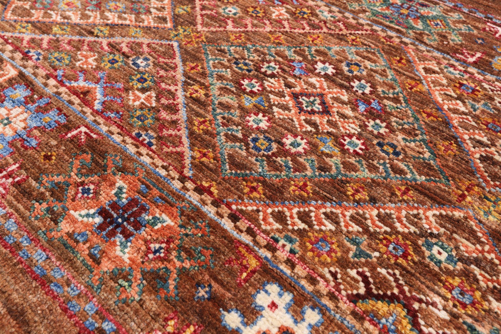 Hand Knotted Khorjin Wool Rug 3' 6" X 4' 11" Q7465