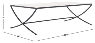 Safavieh Couture Debbie Rectangle Metal Coffee Table, Black/White