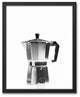 Black and White Vintage Coffee Maker 16x20 Black Framed Canvas