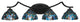Zilo 4 Light Bath Bar, Matte Black Finish, 7" Blue Mosaic Tiffany Glass