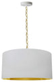 1 Light Medium Braxton Aged Brass Pendant w/ White/Gold Shade