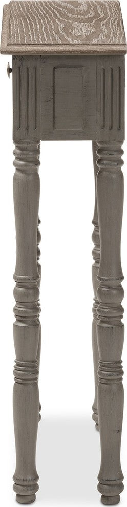 Noemie Country Cottage Farmhouse Brown 1-Drawer Console Table