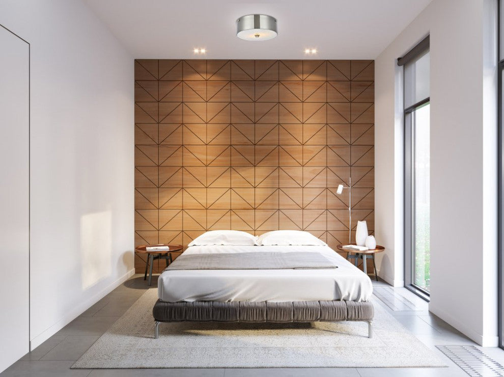 Hazen 2-Light 12" Flush Mount, Burnished Nickel