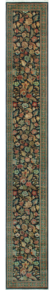 Pak-Persian Egerton Black/Green Runner, 2'6x18'6