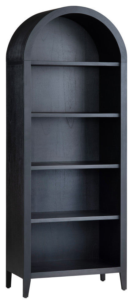 Four Shelf Black Bookcase Etagere