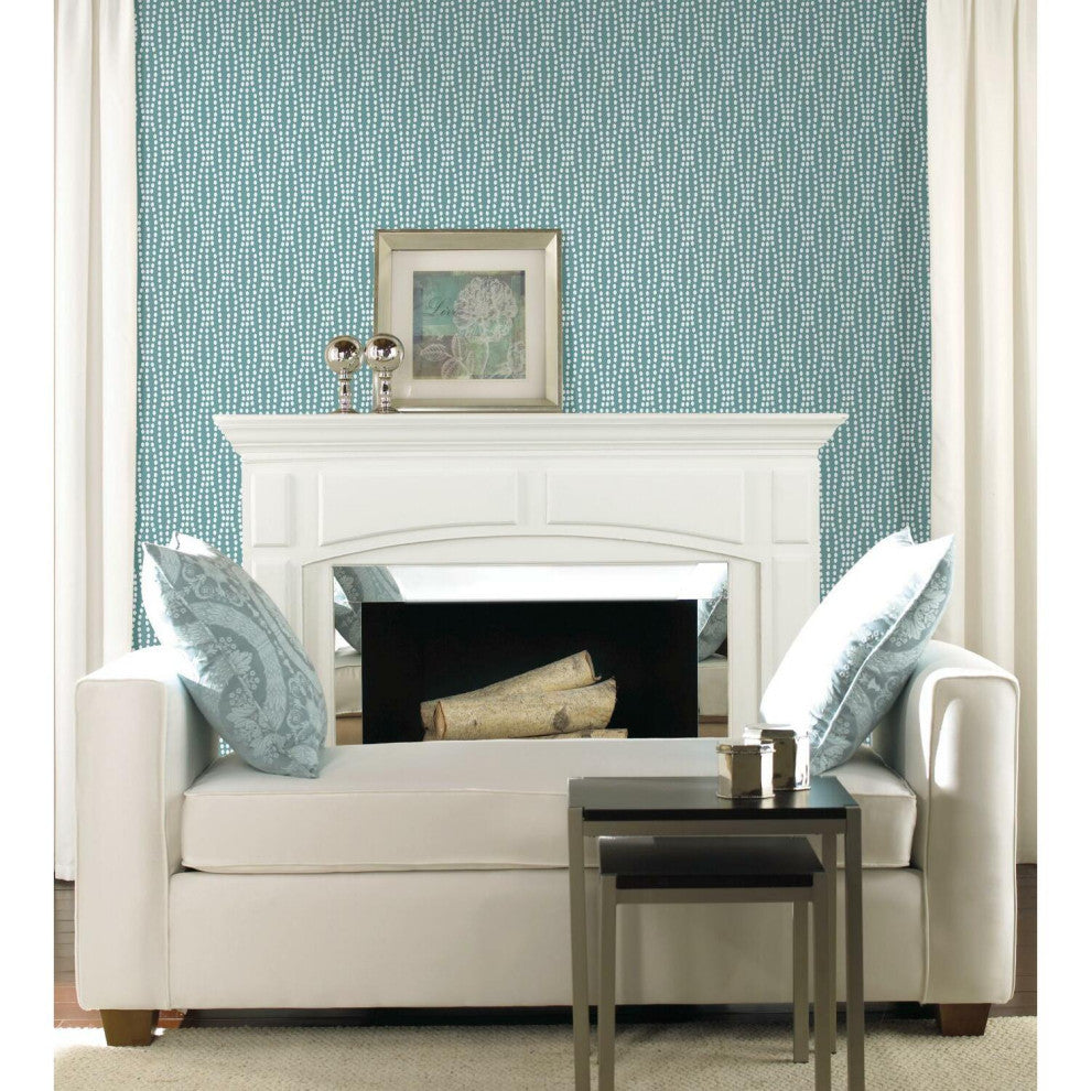 Blue & White Strands Peel & Stick Wallpaper