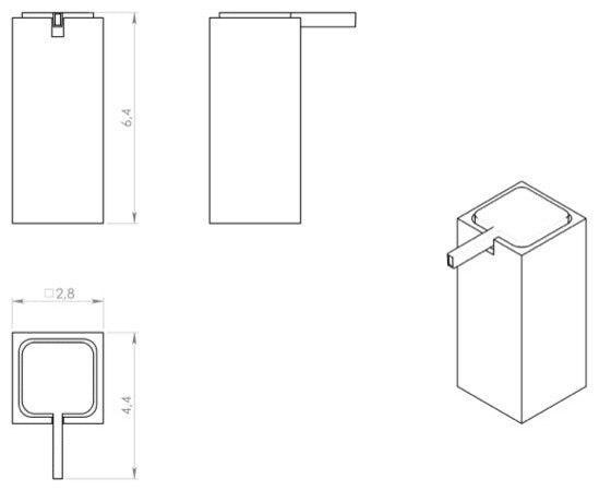 Square Pink Countertop Soap Dispenser